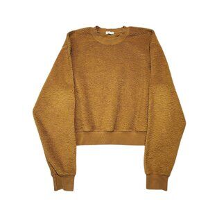 Good American Sherpa Fleece Sweater Size M‎ Mustard Yellow Cozy Stylish Women